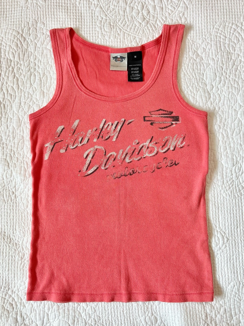 Vintage Y2K Harley Davidson Rhinestone Baby Tank Top